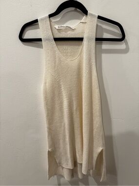 Athleta Ribbed Knit Tank Top in Cream